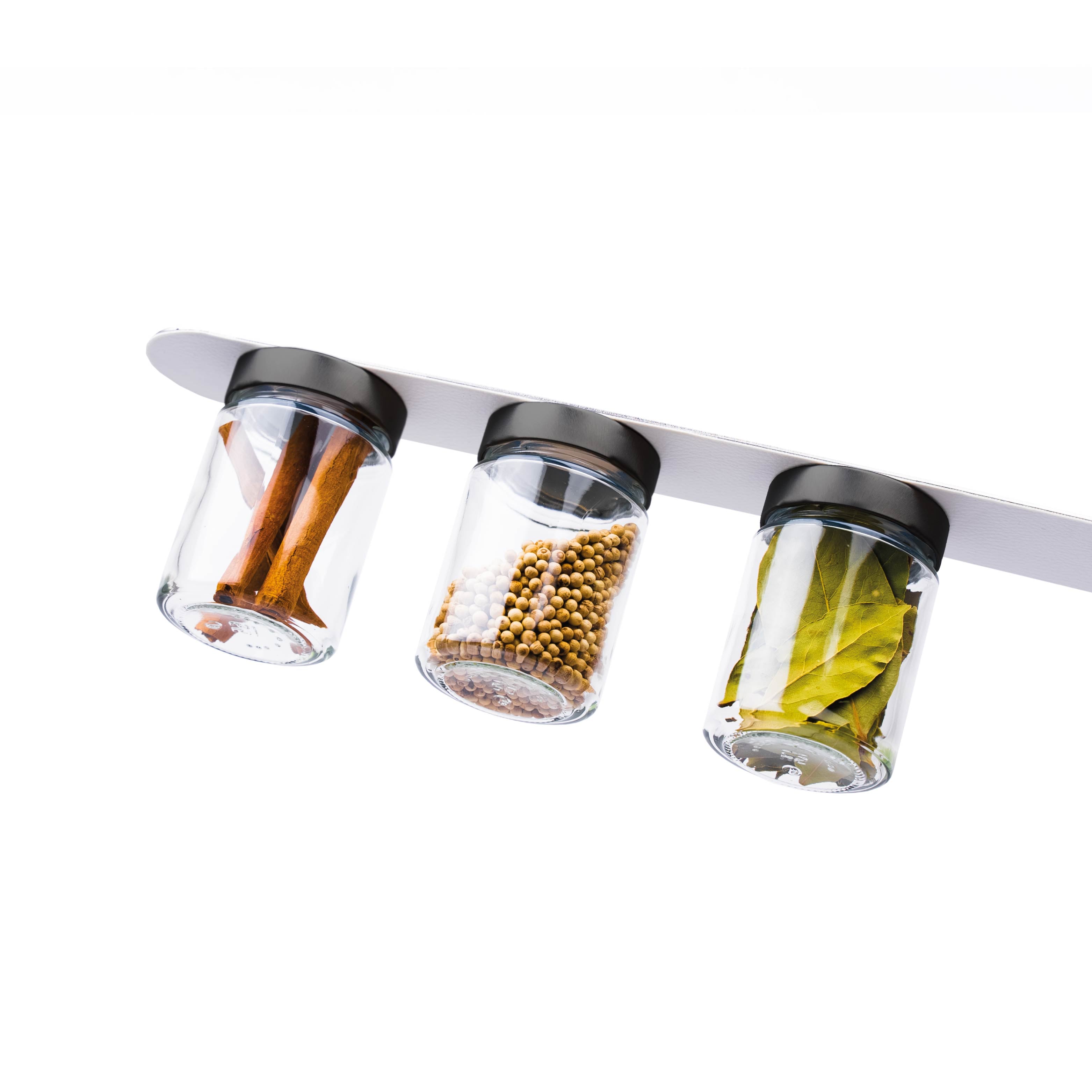 Magnetic deli jars mounted on strip (set of 3 with strip)