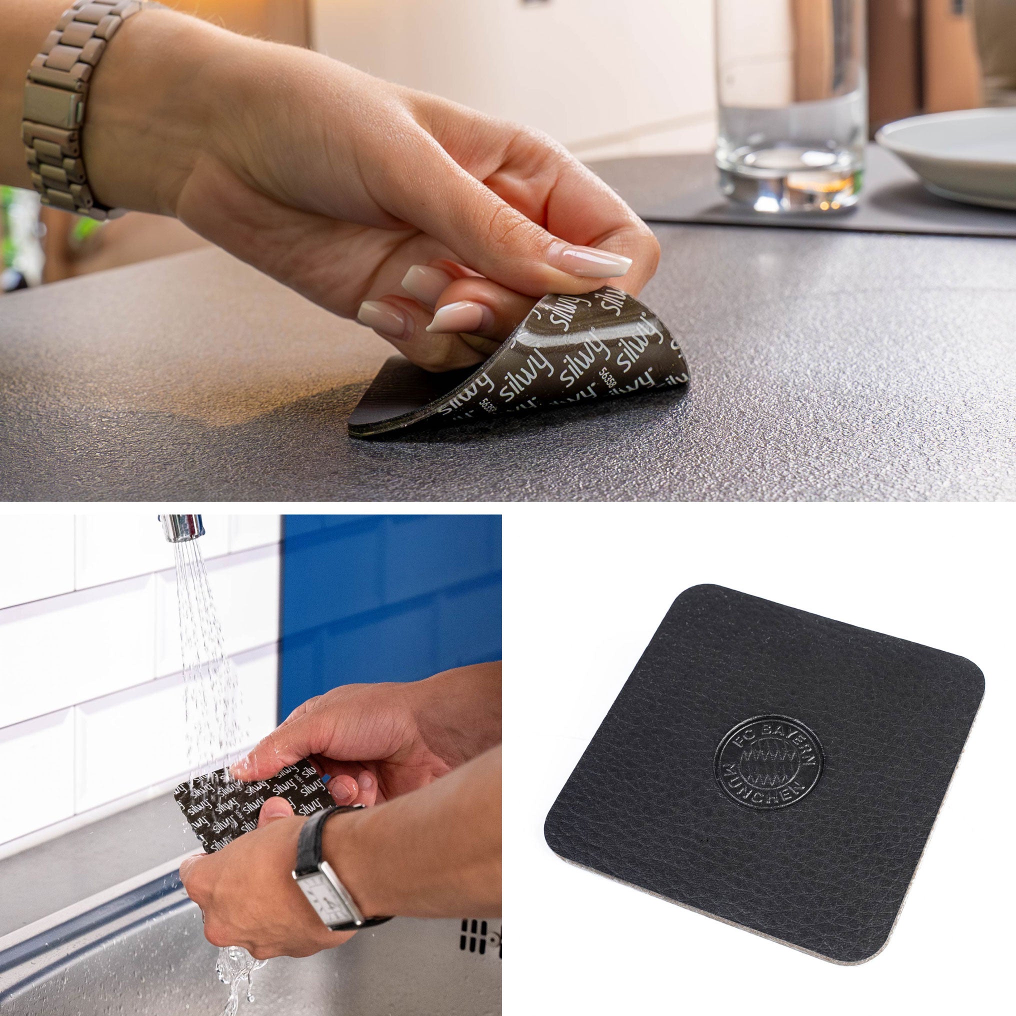 Almohadilla metálica almohadilla con relieve FC Bayern , funcionalidad: extraíble, lavable y reutilizable