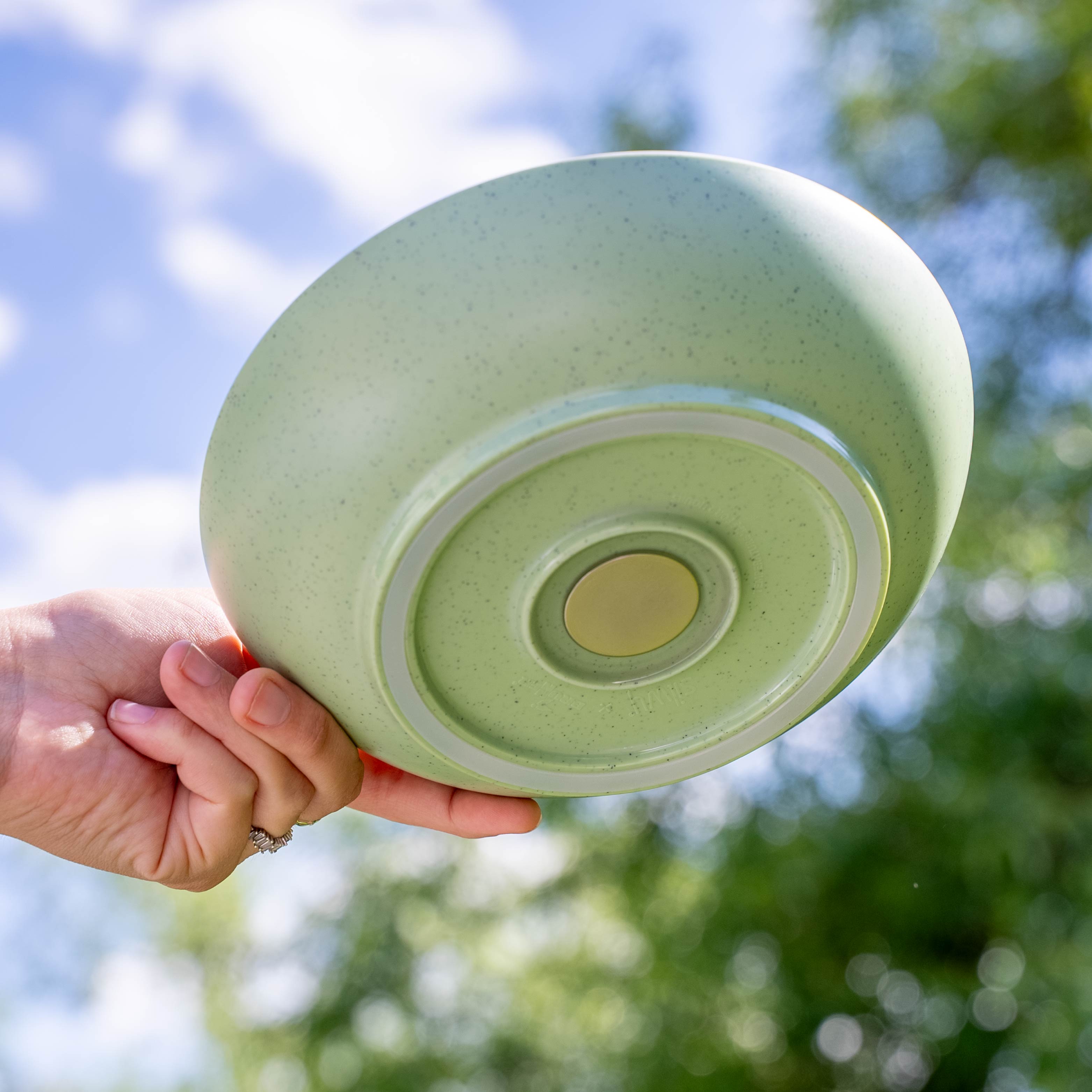 Tazón de plástico magnético green desde abajo