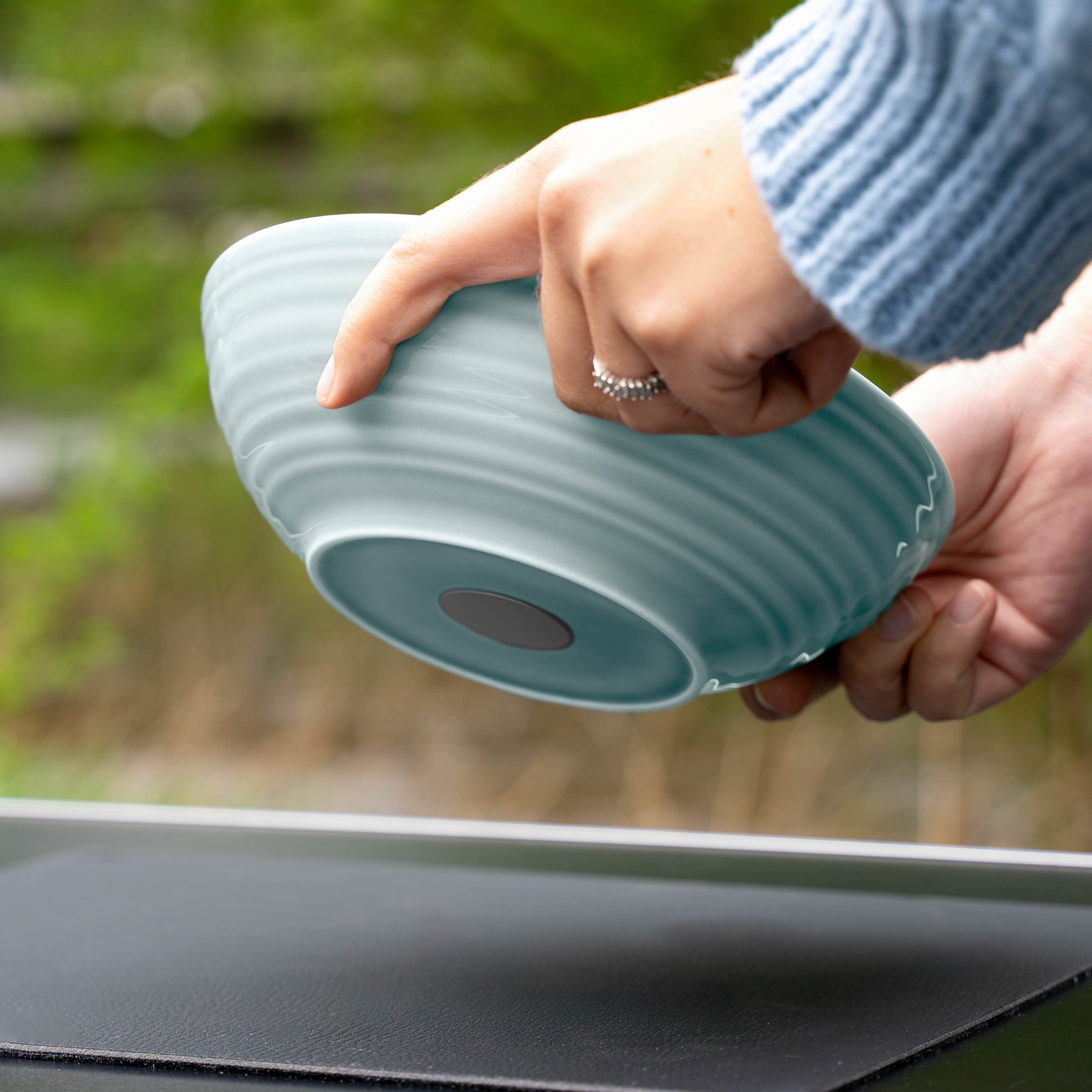 aimant porcelaine foodbowl 20 cm cyan déposer