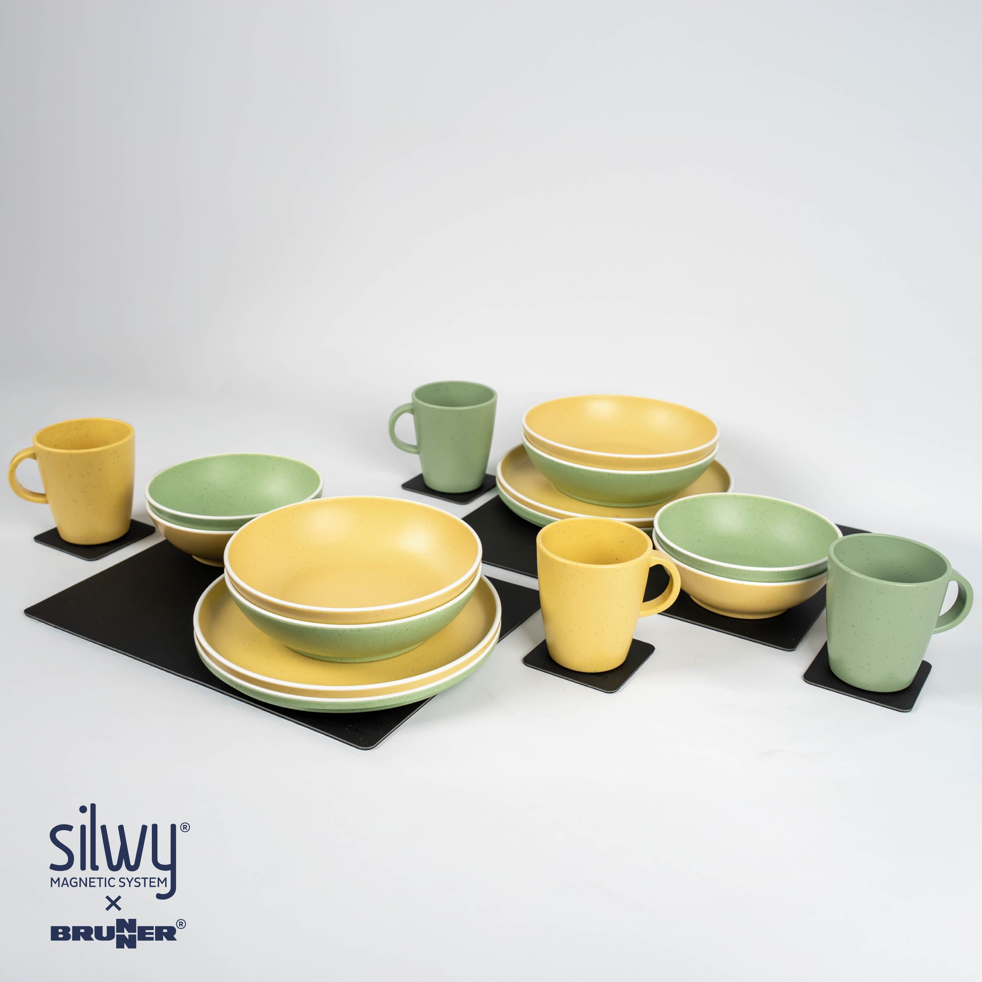 Set de vaisselle en plastique Family yellow
