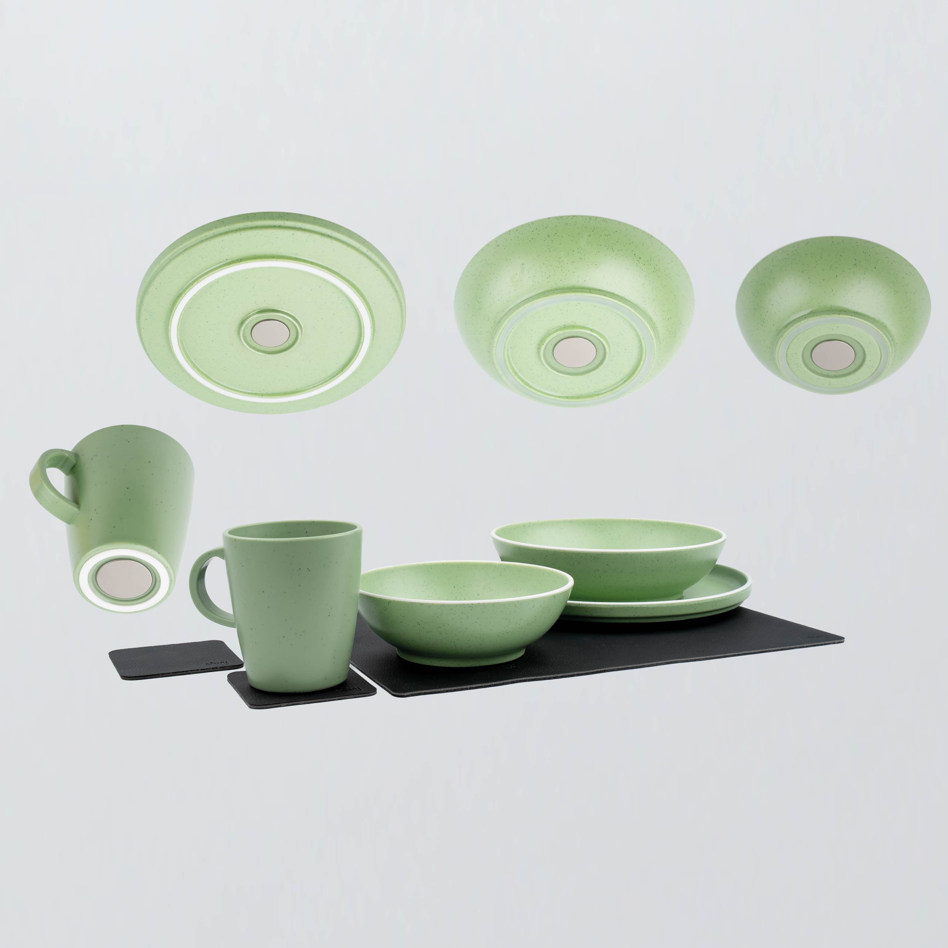 Set de vaisselle en plastique magnétique green image libre