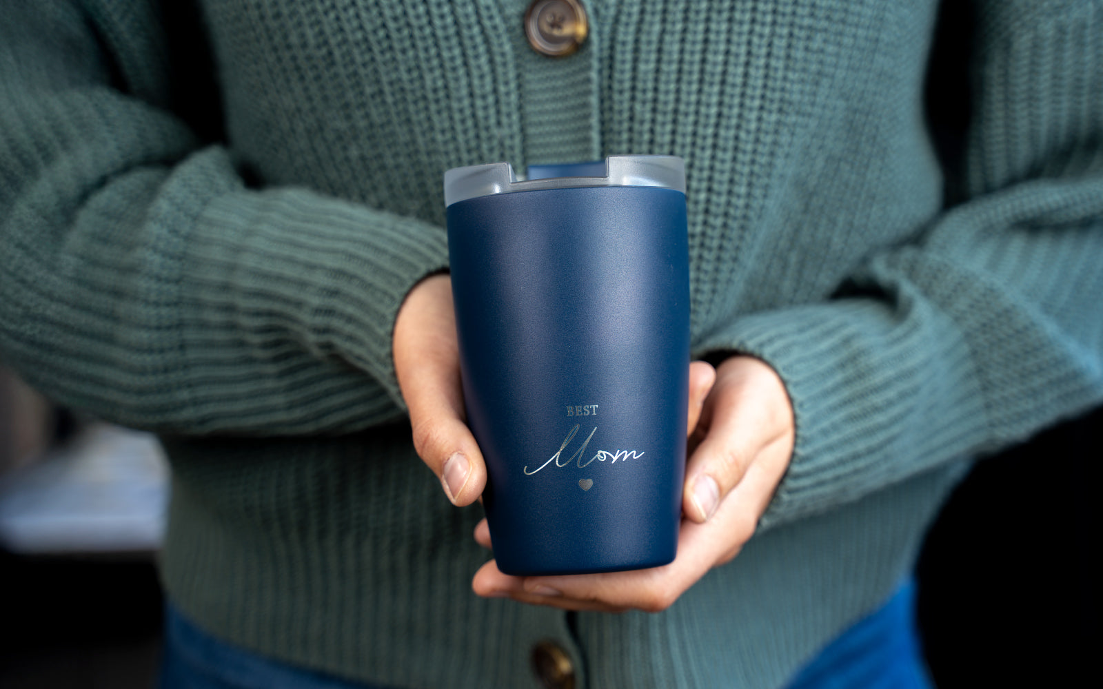 Tazza To-go midnight con incisione best mom