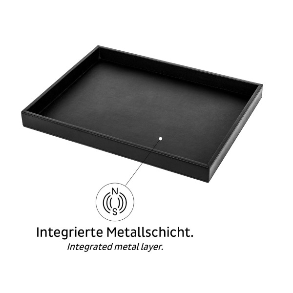 Metall-Tablett im Leder-Look BLACK