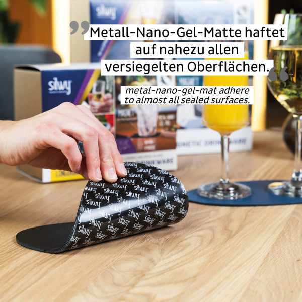 Metall-Nano-Gel-Platzset mittelgroß BLACK