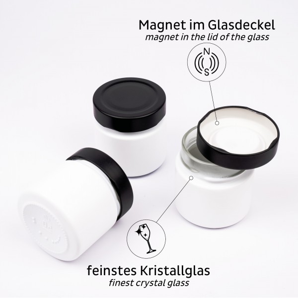 Feinkost-Magnetgläser ALL WHITE 125 ml
