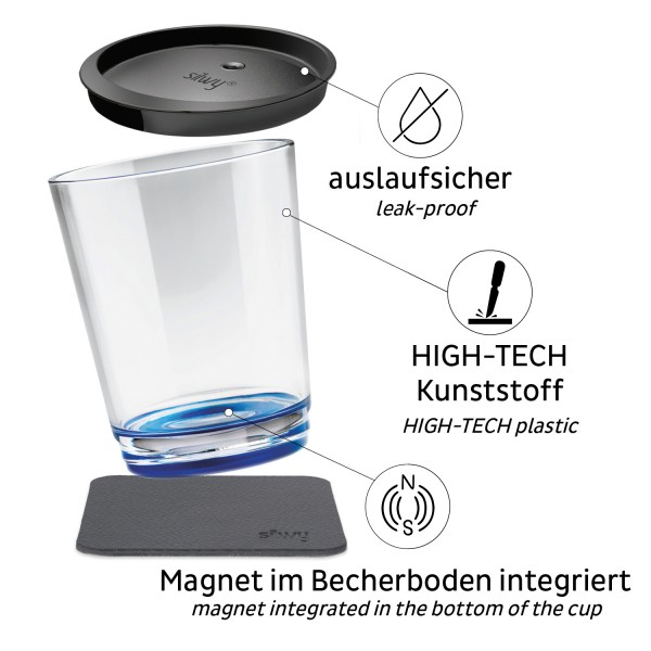 Magnet-Trinkbecher Triple LUI BLUE