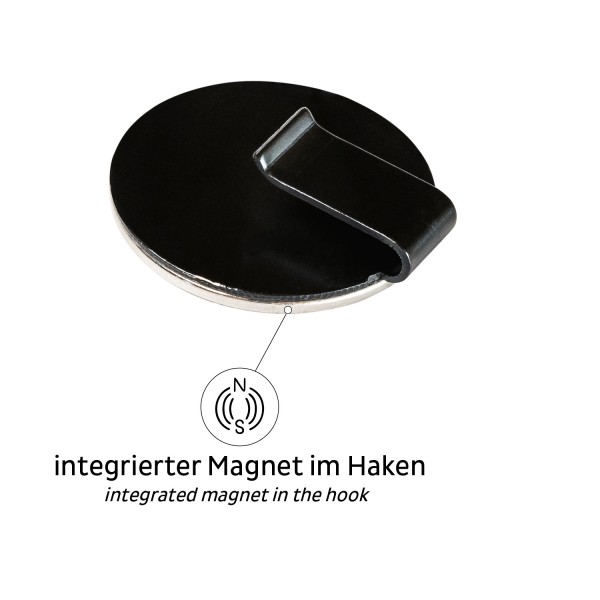Magnet-Haken CLEVER BLACK inkl. Pad WHITE