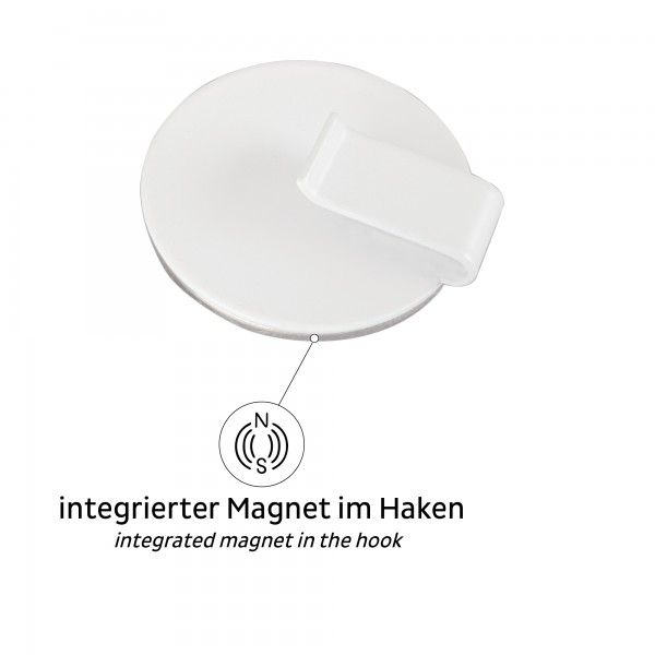 Magnet-Haken CLEVER WHITE inkl. Pad BLACK