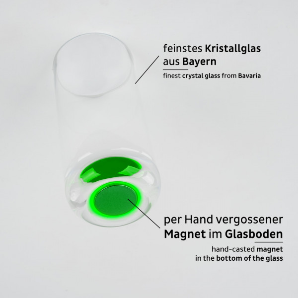 Magnet-Kristallgläser LONGDRINK SLIM NIGHTGLOW GREEN