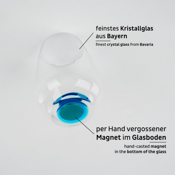 Magnet-Kristallgläser LONGDRINK NIGHTGLOW BLUE