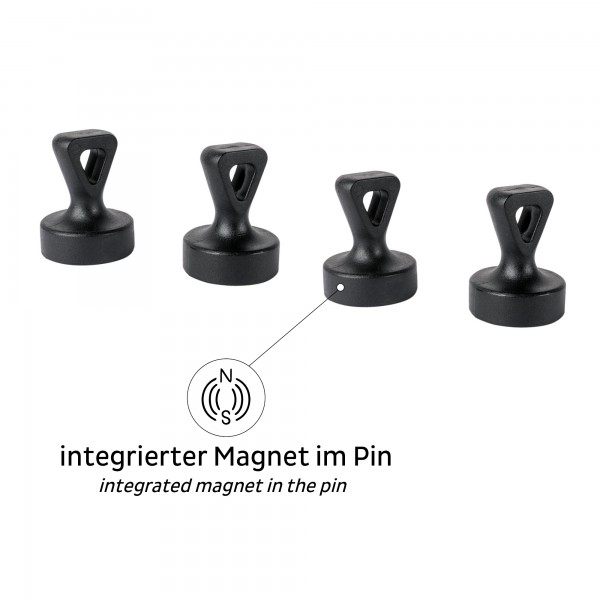 Magnet-Pins FLEX inkl. Pads BLACK