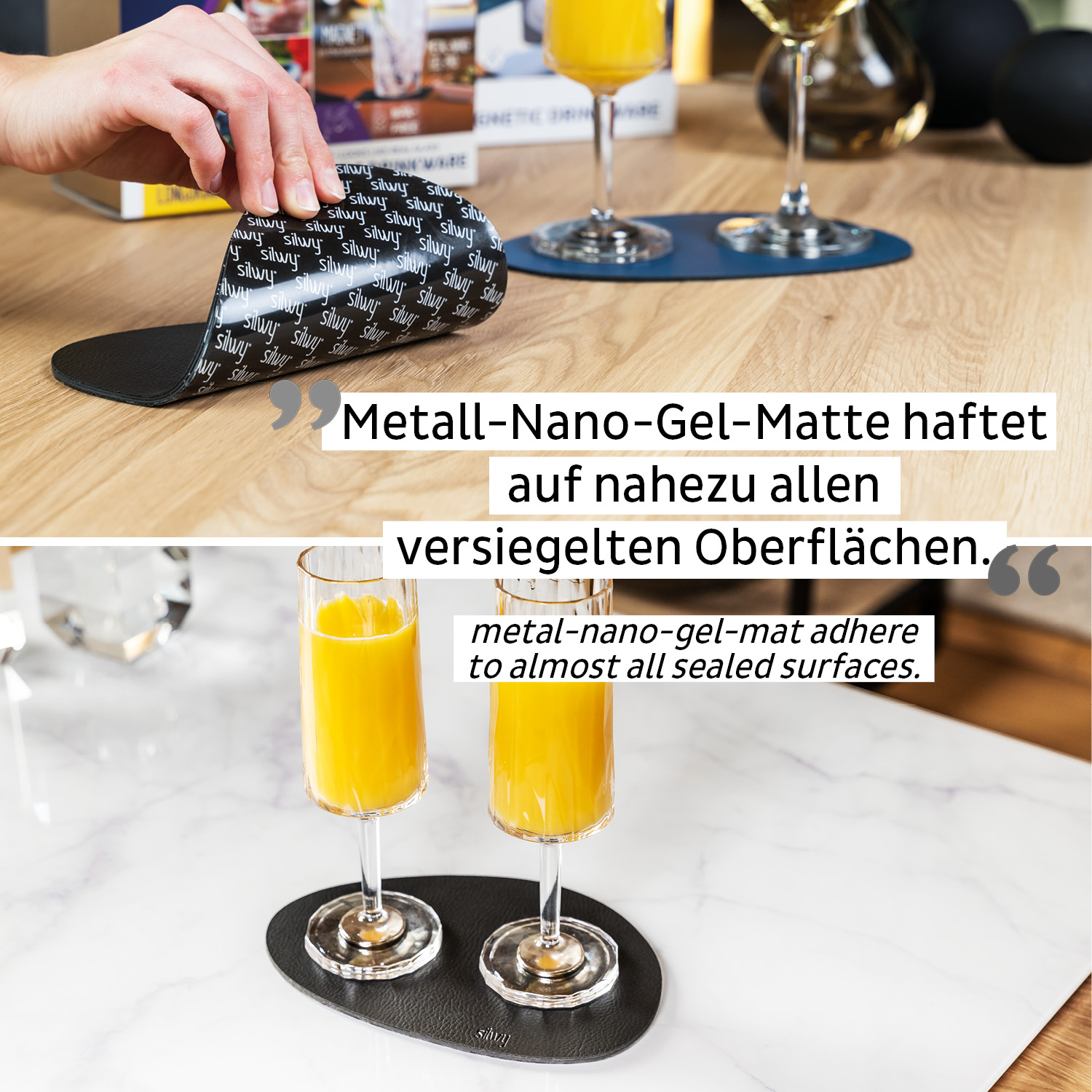 Metall-Nano-Gel-Platzset für Germany - Made | Magnetglas-System cleveres in silwy silwy