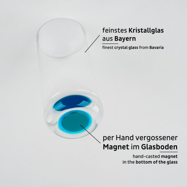 Magnet-Kristallgläser LONGDRINK SLIM NIGHTGLOW BLUE